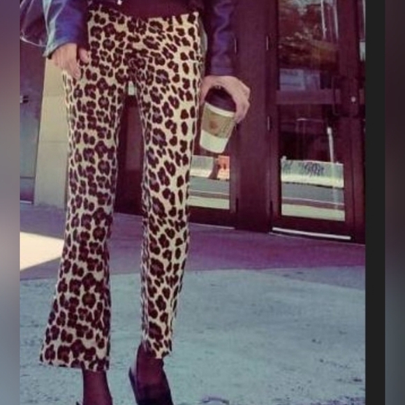 Zara Basic Mini Flare Leopard Pants. Stretchy. Womens size S - Picture 8 of 8